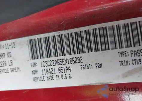 2014 Dodge Avenger Se from USA, damaged, VIN 1C3CDZAB5EN166292